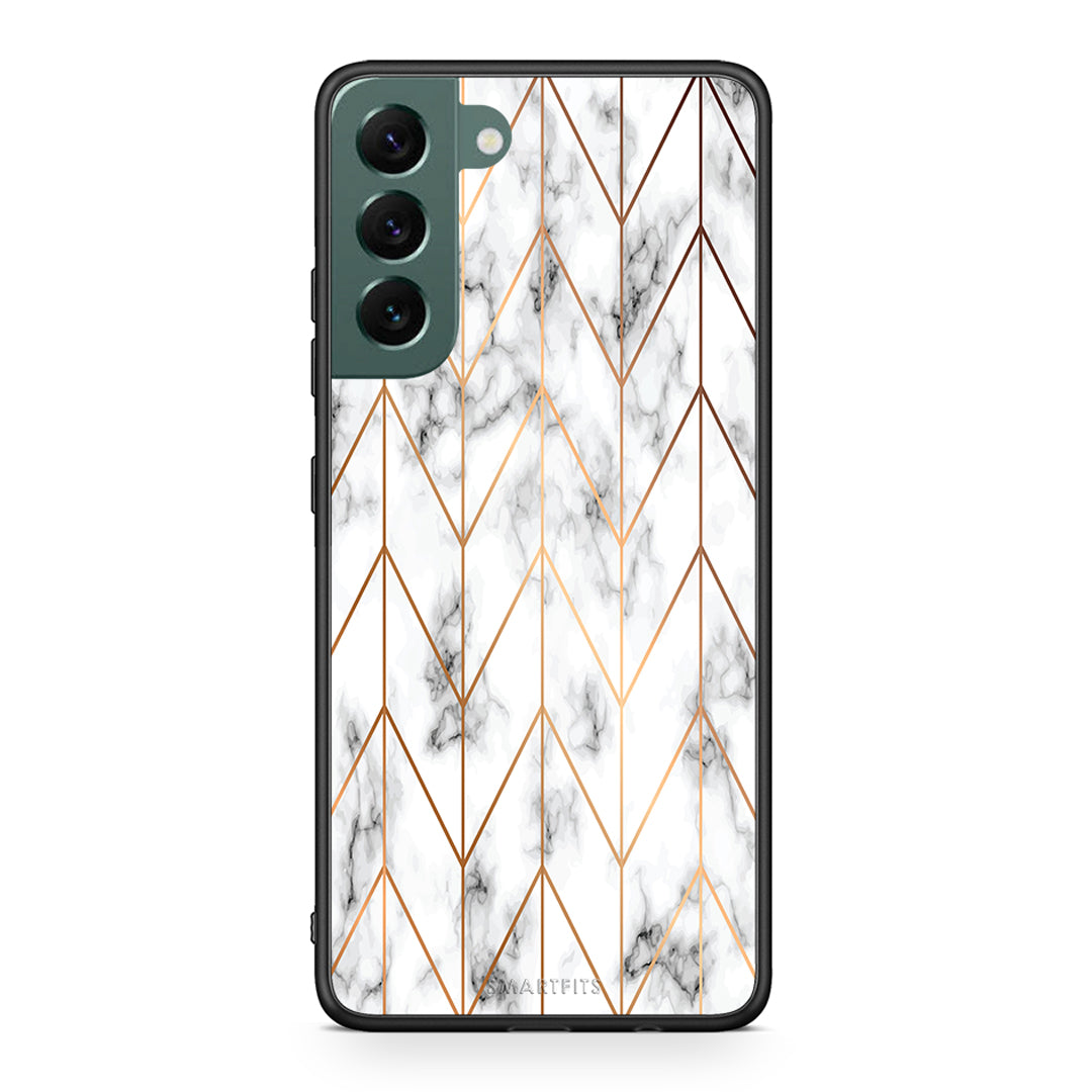 44 - Samsung S22 Plus Gold Geometric Marble case, cover, bumper