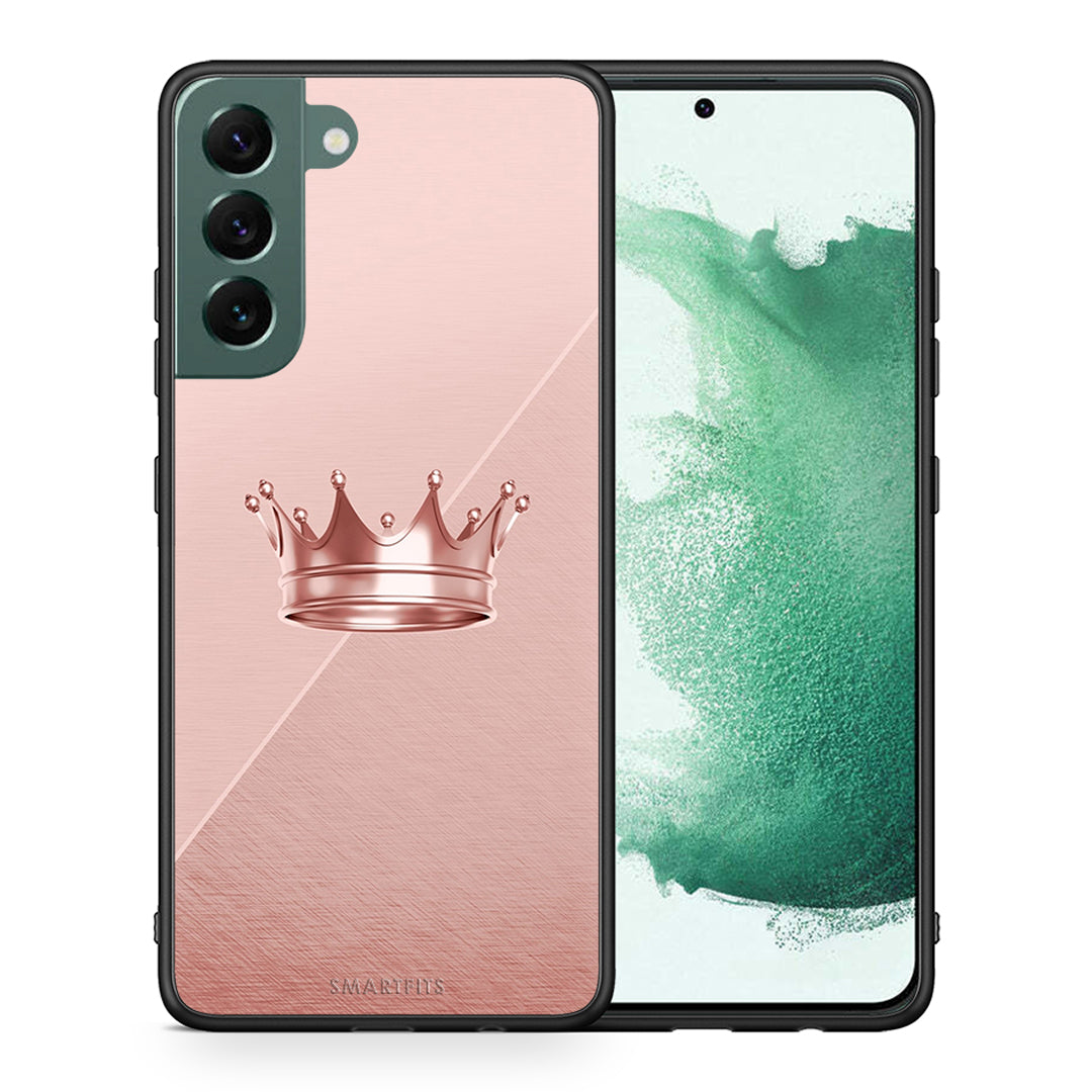 Θήκη Samsung S22 Plus Crown Minimal από τη Smartfits με σχέδιο στο πίσω μέρος και μαύρο περίβλημα | Samsung S22 Plus Crown Minimal case with colorful back and black bezels