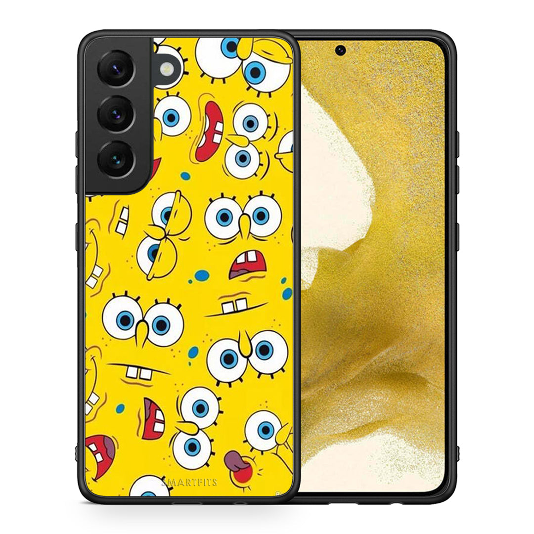 Θήκη Samsung S22 Sponge PopArt από τη Smartfits με σχέδιο στο πίσω μέρος και μαύρο περίβλημα | Samsung S22 Sponge PopArt case with colorful back and black bezels