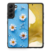 Thumbnail for Θήκη Samsung S22 Real Daisies από τη Smartfits με σχέδιο στο πίσω μέρος και μαύρο περίβλημα | Samsung S22 Real Daisies case with colorful back and black bezels