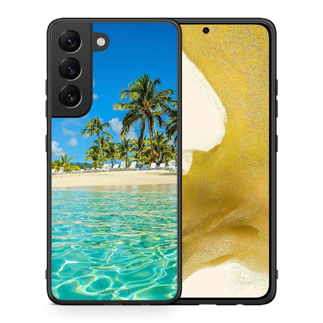 Θήκη Samsung S22 Tropical Vibes από τη Smartfits με σχέδιο στο πίσω μέρος και μαύρο περίβλημα | Samsung S22 Tropical Vibes case with colorful back and black bezels