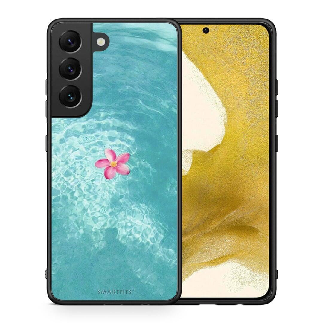 Θήκη Samsung S22 Water Flower από τη Smartfits με σχέδιο στο πίσω μέρος και μαύρο περίβλημα | Samsung S22 Water Flower case with colorful back and black bezels