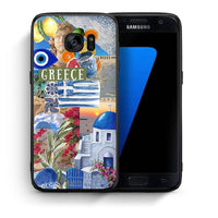 Thumbnail for Θήκη Samsung S7 All Greek από τη Smartfits με σχέδιο στο πίσω μέρος και μαύρο περίβλημα | Samsung S7 All Greek case with colorful back and black bezels