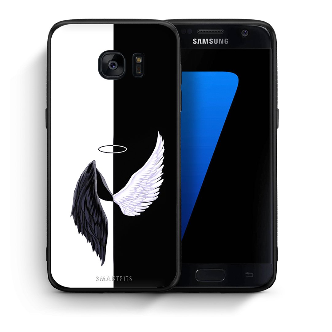 Θήκη Samsung S7 Angels Demons από τη Smartfits με σχέδιο στο πίσω μέρος και μαύρο περίβλημα | Samsung S7 Angels Demons case with colorful back and black bezels