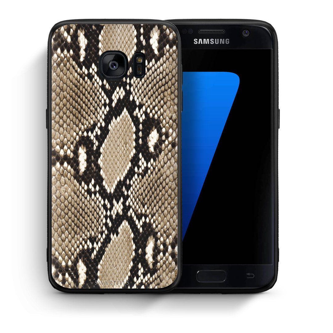Θήκη Samsung S7 Fashion Snake Animal από τη Smartfits με σχέδιο στο πίσω μέρος και μαύρο περίβλημα | Samsung S7 Fashion Snake Animal case with colorful back and black bezels