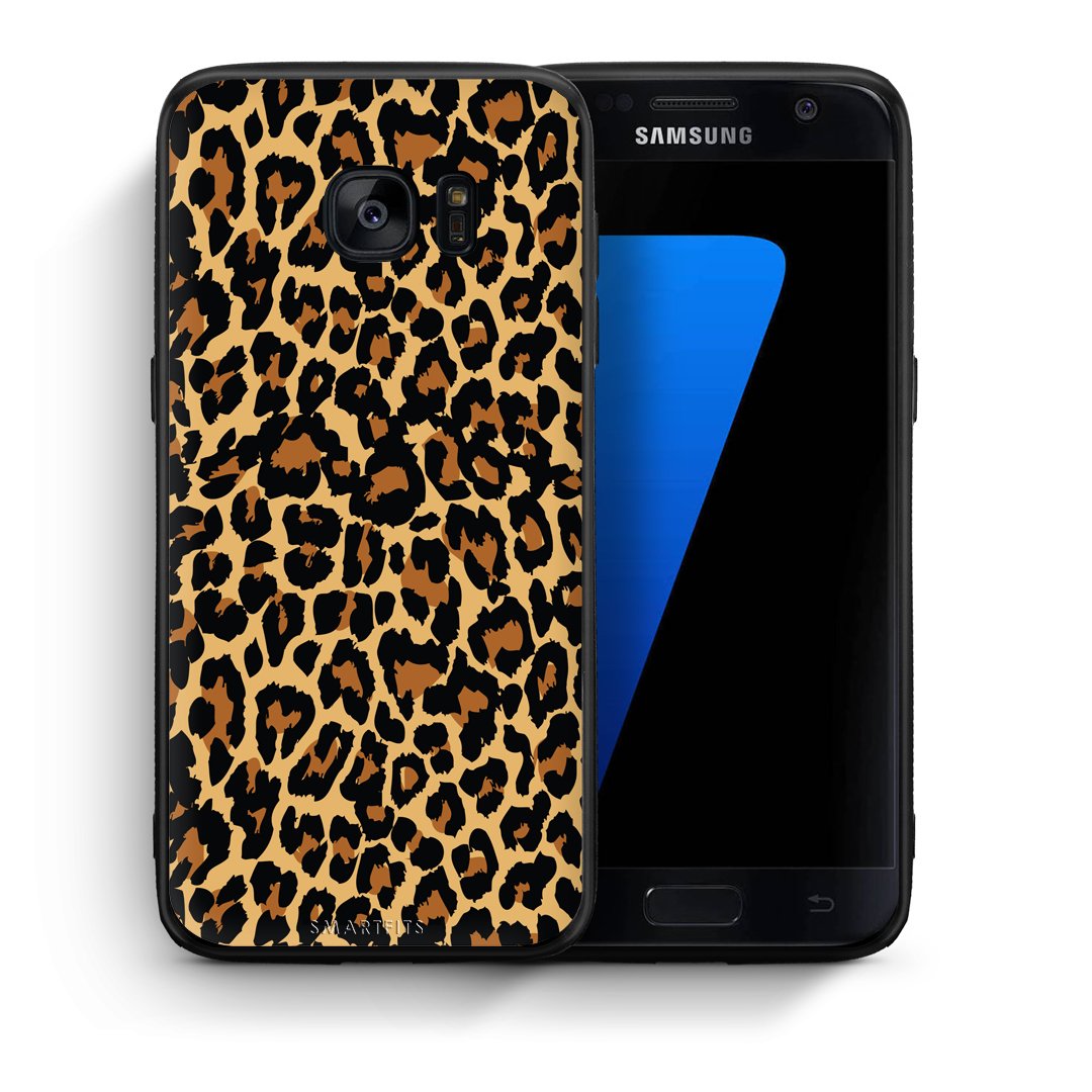 Θήκη Samsung S7 Leopard Animal από τη Smartfits με σχέδιο στο πίσω μέρος και μαύρο περίβλημα | Samsung S7 Leopard Animal case with colorful back and black bezels