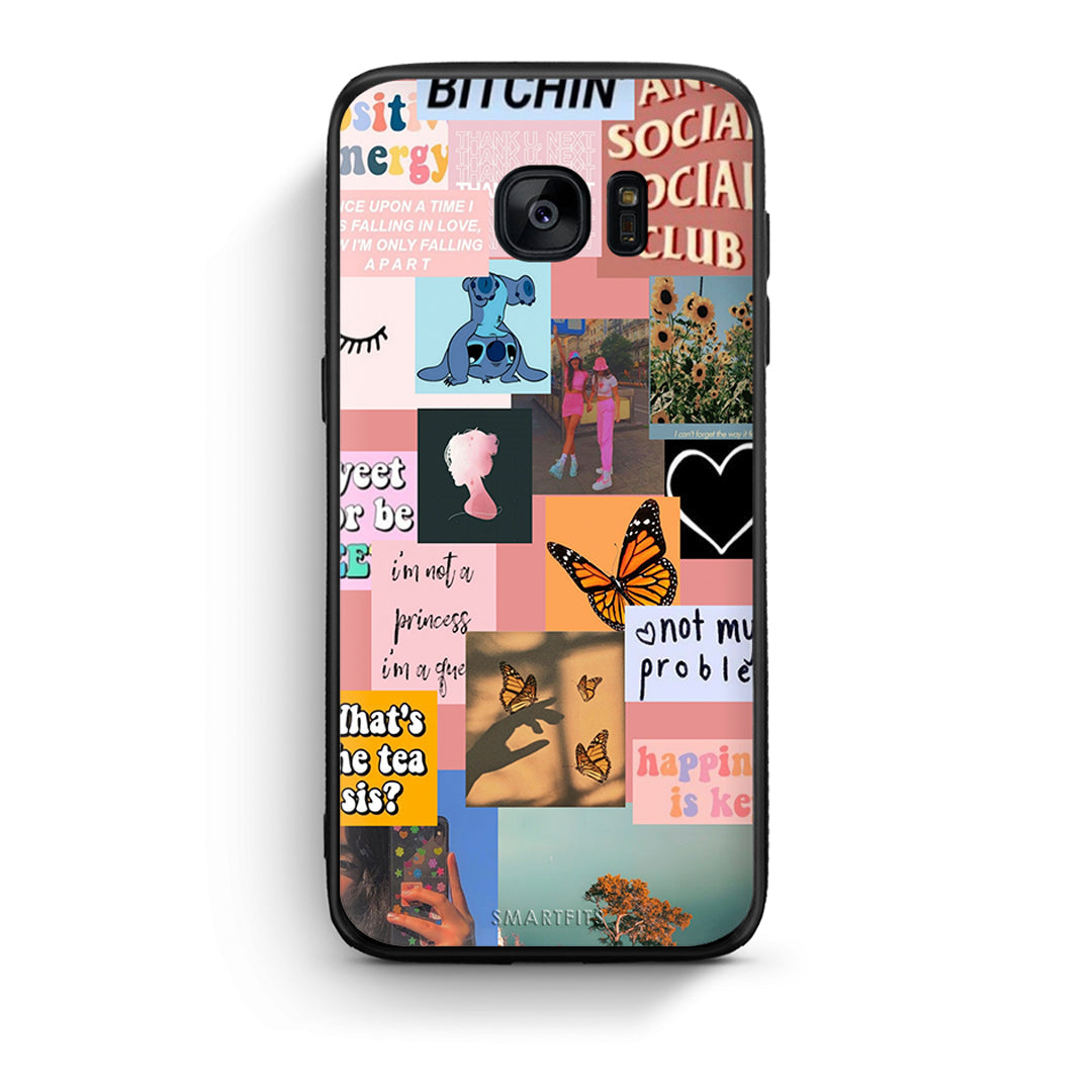 samsung s7 Collage Bitchin Θήκη Αγίου Βαλεντίνου από τη Smartfits με σχέδιο στο πίσω μέρος και μαύρο περίβλημα | Smartphone case with colorful back and black bezels by Smartfits