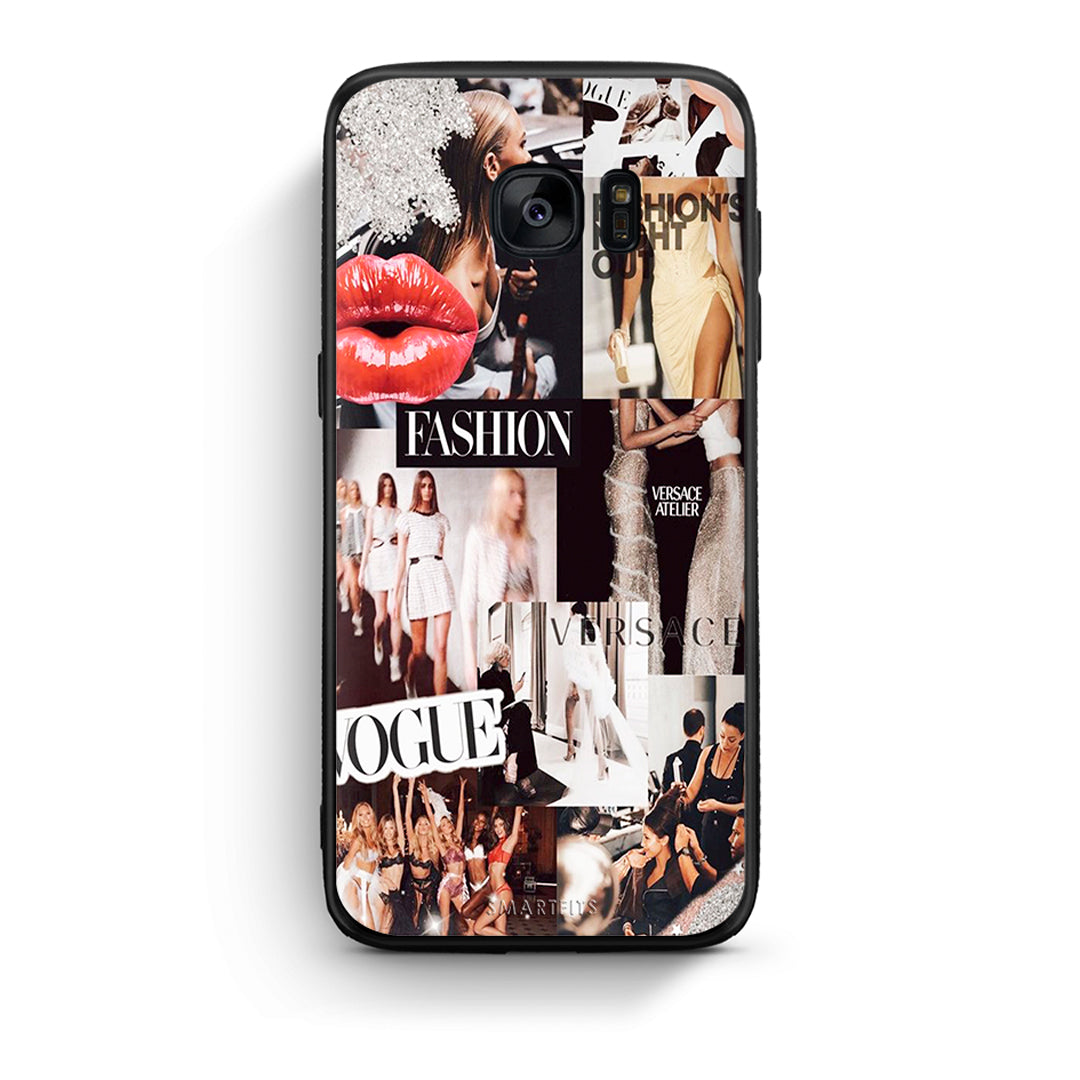 samsung s7 Collage Fashion Θήκη Αγίου Βαλεντίνου από τη Smartfits με σχέδιο στο πίσω μέρος και μαύρο περίβλημα | Smartphone case with colorful back and black bezels by Smartfits