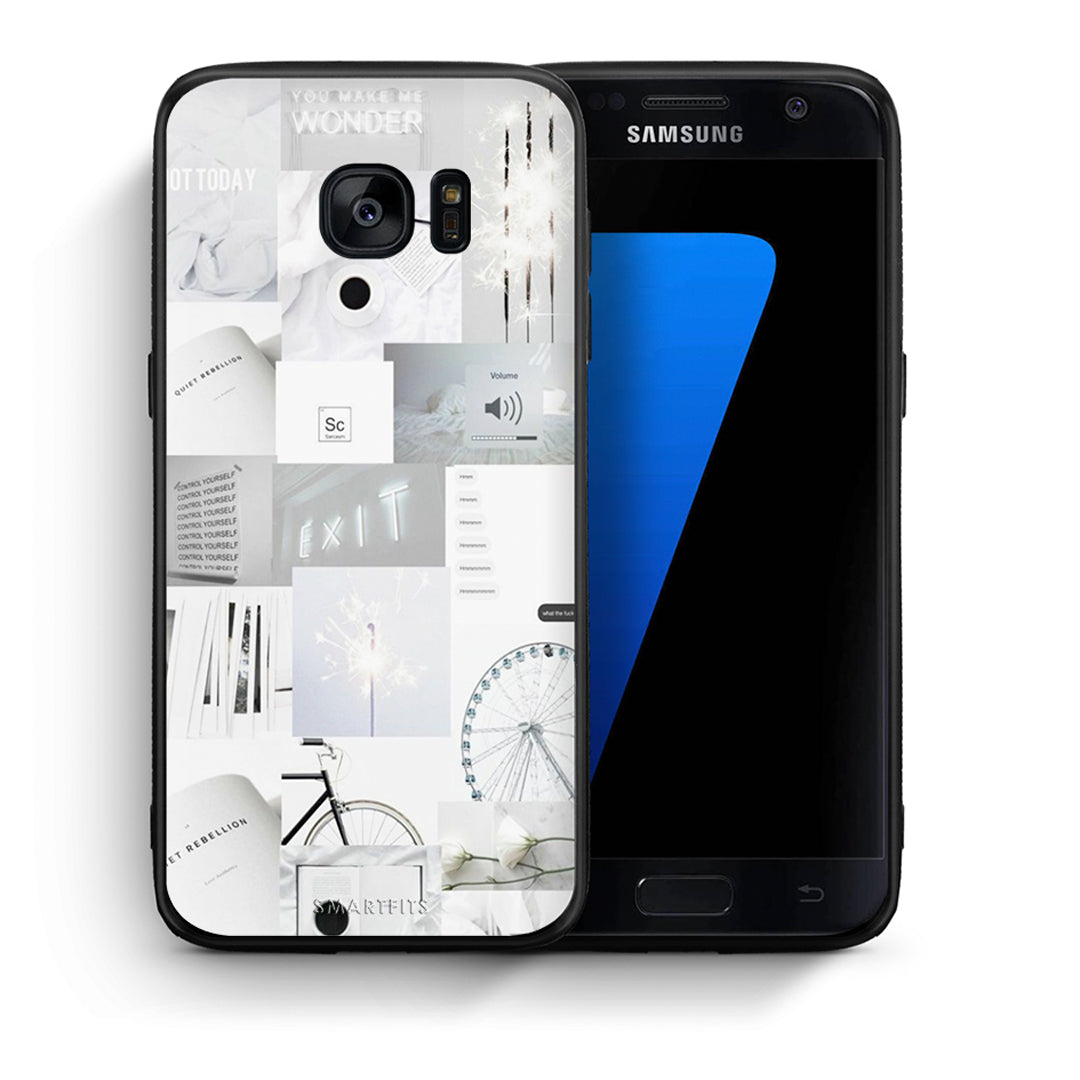 Θήκη Αγίου Βαλεντίνου Samsung S7 Collage Make Me Wonder από τη Smartfits με σχέδιο στο πίσω μέρος και μαύρο περίβλημα | Samsung S7 Collage Make Me Wonder case with colorful back and black bezels