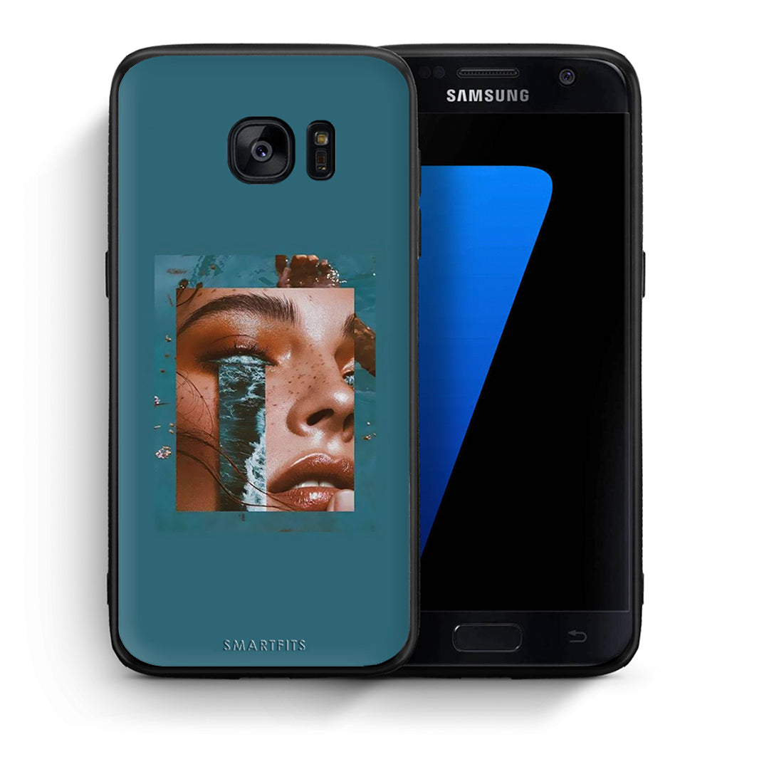 Θήκη Samsung S7 Cry An Ocean από τη Smartfits με σχέδιο στο πίσω μέρος και μαύρο περίβλημα | Samsung S7 Cry An Ocean case with colorful back and black bezels