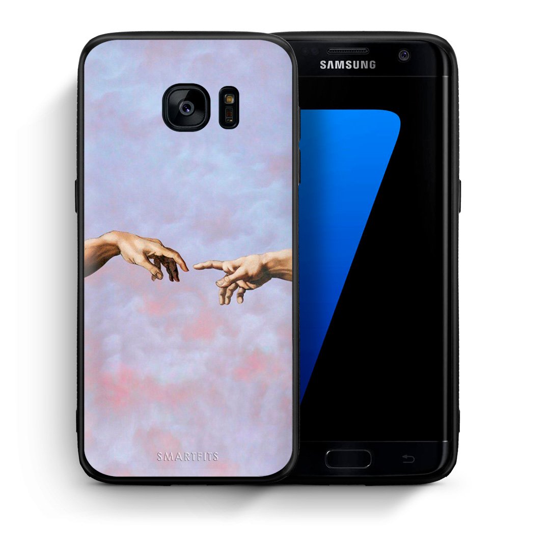 Θήκη Samsung S7 Edge Adam Hand από τη Smartfits με σχέδιο στο πίσω μέρος και μαύρο περίβλημα | Samsung S7 Edge Adam Hand case with colorful back and black bezels