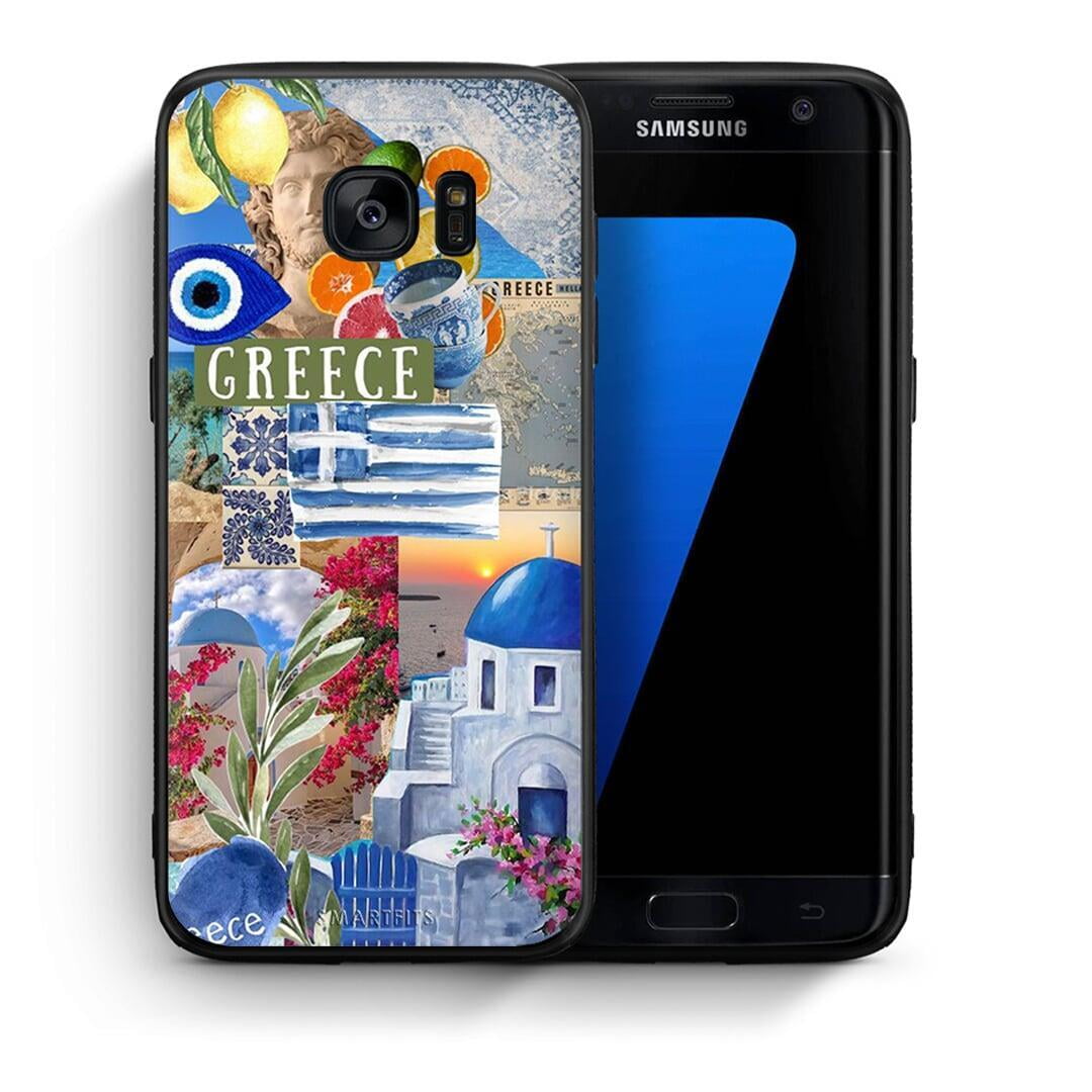 Θήκη Samsung S7 Edge All Greek από τη Smartfits με σχέδιο στο πίσω μέρος και μαύρο περίβλημα | Samsung S7 Edge All Greek case with colorful back and black bezels