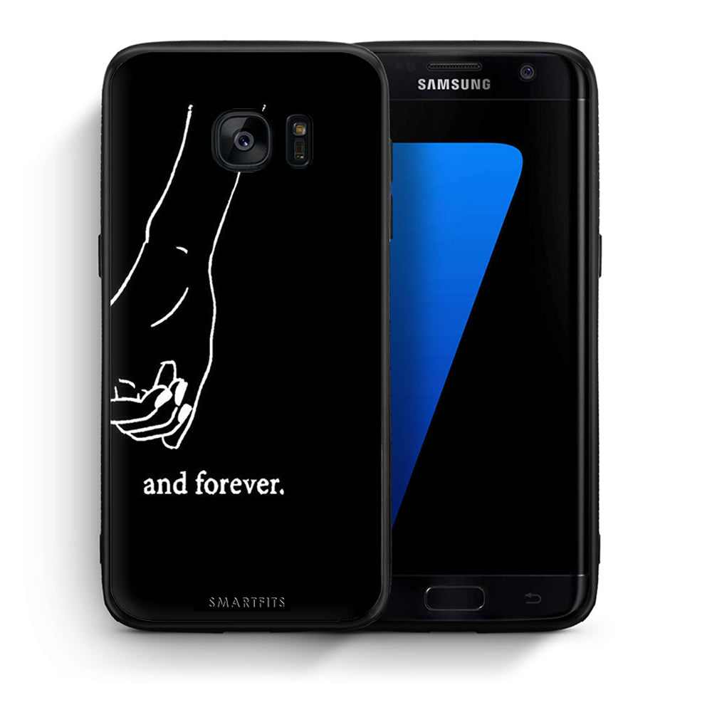 Θήκη Αγίου Βαλεντίνου Samsung S7 Edge Always & Forever 2 από τη Smartfits με σχέδιο στο πίσω μέρος και μαύρο περίβλημα | Samsung S7 Edge Always & Forever 2 case with colorful back and black bezels