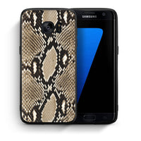 Thumbnail for Θήκη Samsung S7 Edge Fashion Snake Animal από τη Smartfits με σχέδιο στο πίσω μέρος και μαύρο περίβλημα | Samsung S7 Edge Fashion Snake Animal case with colorful back and black bezels