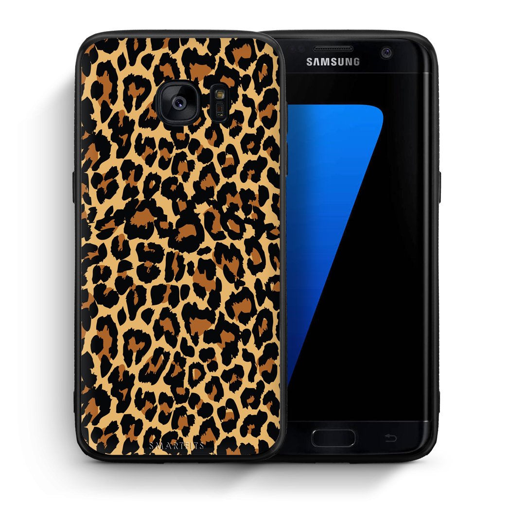 Θήκη Samsung S7 Edge Leopard Animal από τη Smartfits με σχέδιο στο πίσω μέρος και μαύρο περίβλημα | Samsung S7 Edge Leopard Animal case with colorful back and black bezels