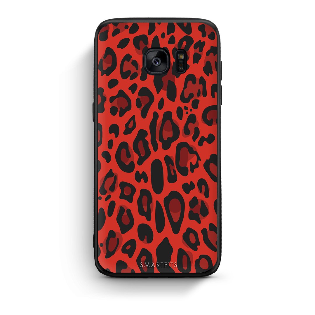 4 - samsung galaxy s7 Red Leopard Animal case, cover, bumper