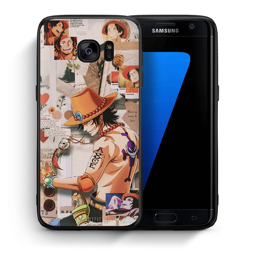 Θήκη Samsung S7 Edge Anime Collage από τη Smartfits με σχέδιο στο πίσω μέρος και μαύρο περίβλημα | Samsung S7 Edge Anime Collage case with colorful back and black bezels