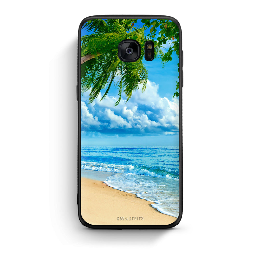 samsung s7 Beautiful Beach θήκη από τη Smartfits με σχέδιο στο πίσω μέρος και μαύρο περίβλημα | Smartphone case with colorful back and black bezels by Smartfits