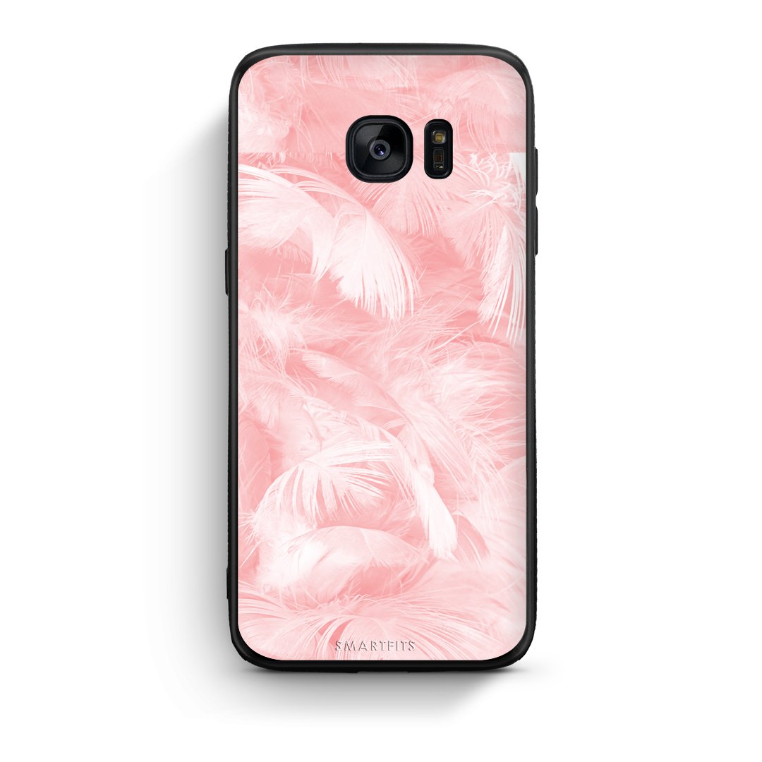 33 - samsung galaxy s7 Pink Feather Boho case, cover, bumper