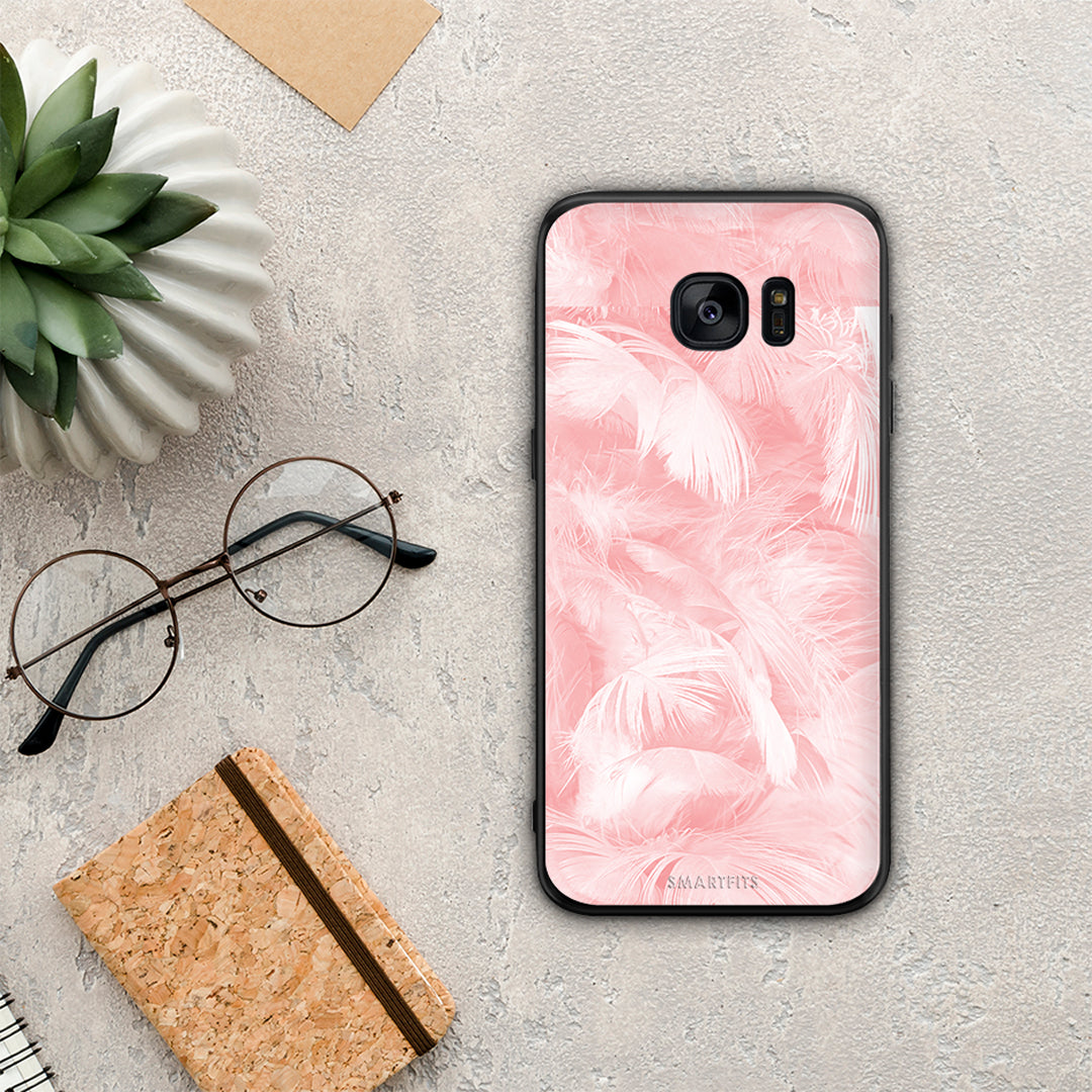 Boho Pink Feather - Samsung Galaxy S7 Edge case