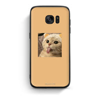 Thumbnail for samsung s7 edge Cat Tongue θήκη από τη Smartfits με σχέδιο στο πίσω μέρος και μαύρο περίβλημα | Smartphone case with colorful back and black bezels by Smartfits