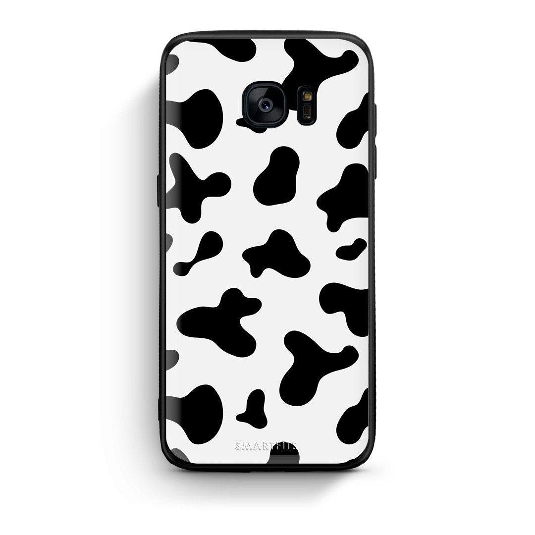 samsung s7 edge Cow Print θήκη από τη Smartfits με σχέδιο στο πίσω μέρος και μαύρο περίβλημα | Smartphone case with colorful back and black bezels by Smartfits