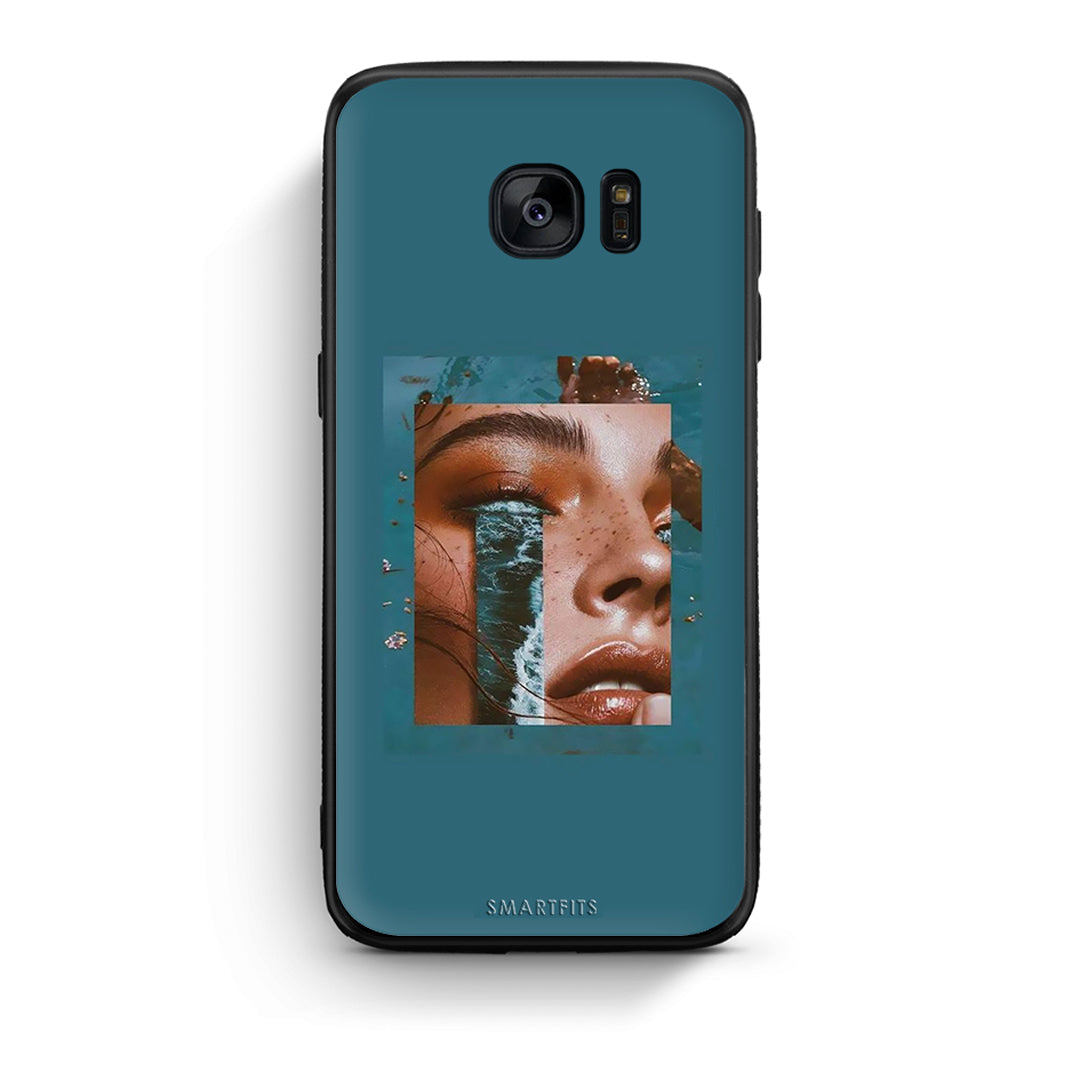 samsung s7 Cry An Ocean θήκη από τη Smartfits με σχέδιο στο πίσω μέρος και μαύρο περίβλημα | Smartphone case with colorful back and black bezels by Smartfits