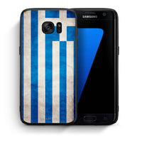 Thumbnail for Θήκη Samsung S7 Edge Greek Flag από τη Smartfits με σχέδιο στο πίσω μέρος και μαύρο περίβλημα | Samsung S7 Edge Greek Flag case with colorful back and black bezels
