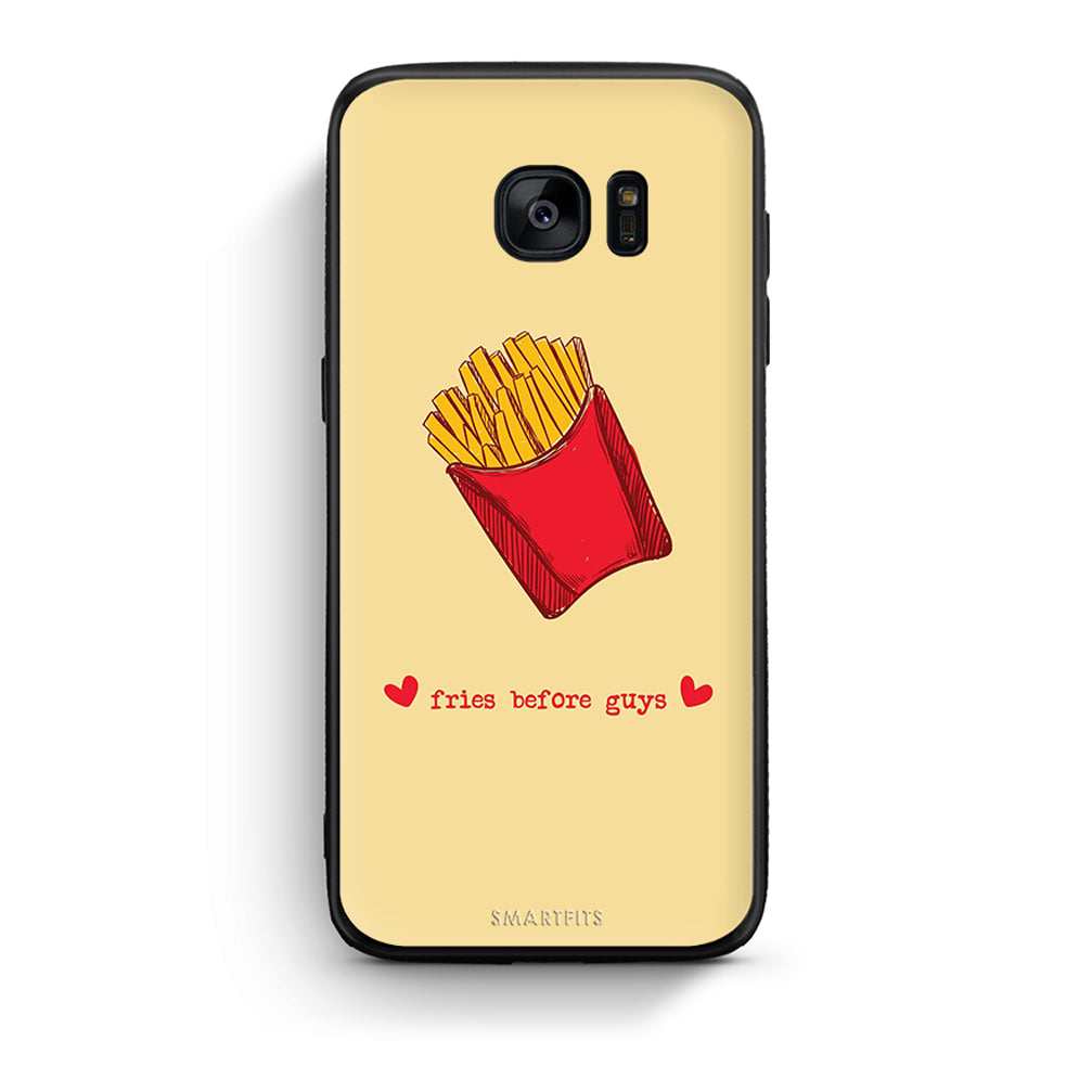 samsung s7 edge Fries Before Guys Θήκη Αγίου Βαλεντίνου από τη Smartfits με σχέδιο στο πίσω μέρος και μαύρο περίβλημα | Smartphone case with colorful back and black bezels by Smartfits