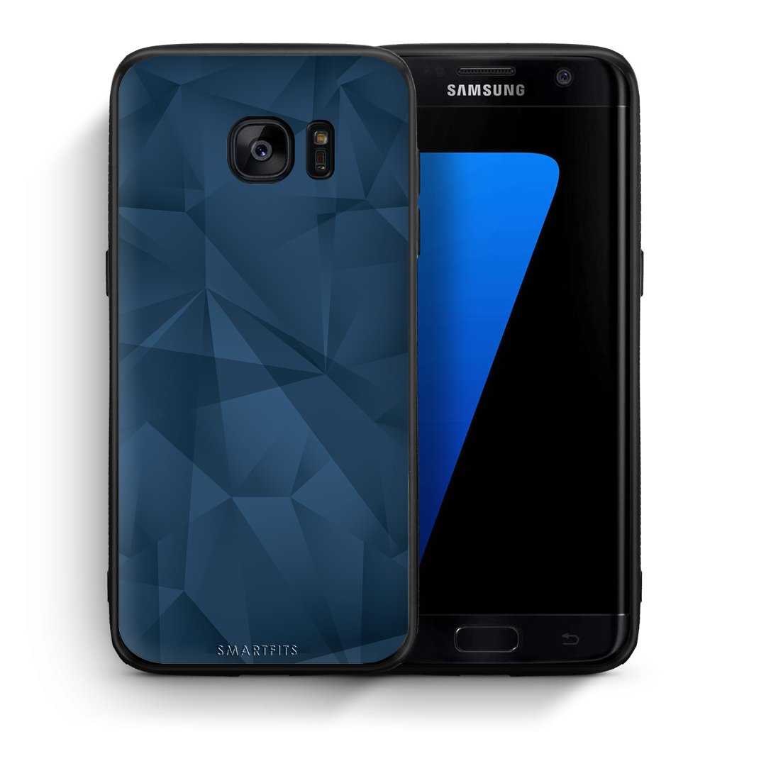 Θήκη Samsung S7 Edge Blue Abstract Geometric από τη Smartfits με σχέδιο στο πίσω μέρος και μαύρο περίβλημα | Samsung S7 Edge Blue Abstract Geometric case with colorful back and black bezels