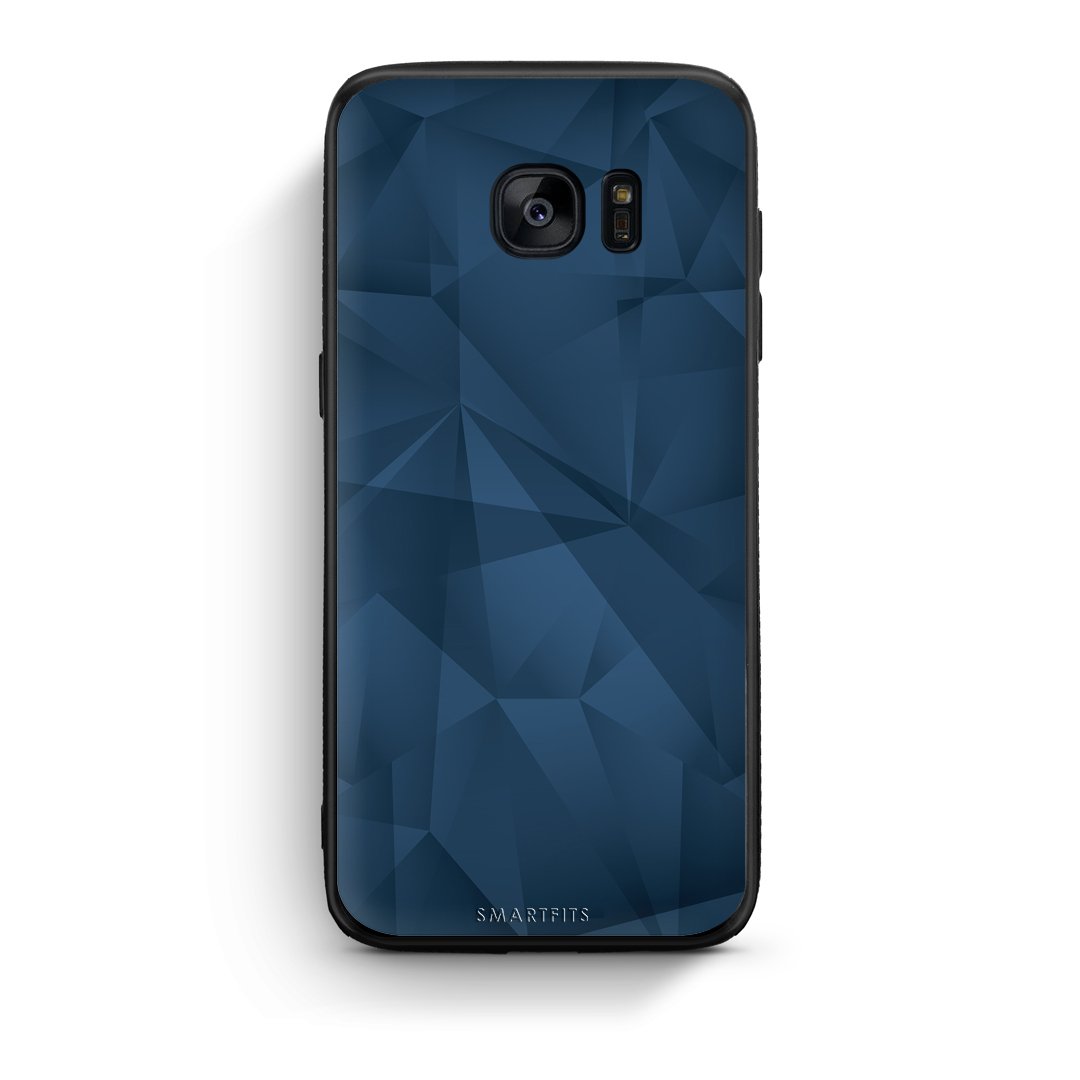 39 - samsung galaxy s7 edge Blue Abstract Geometric case, cover, bumper