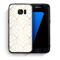 Thumbnail for Θήκη Samsung S7 Edge Luxury White Geometric από τη Smartfits με σχέδιο στο πίσω μέρος και μαύρο περίβλημα | Samsung S7 Edge Luxury White Geometric case with colorful back and black bezels
