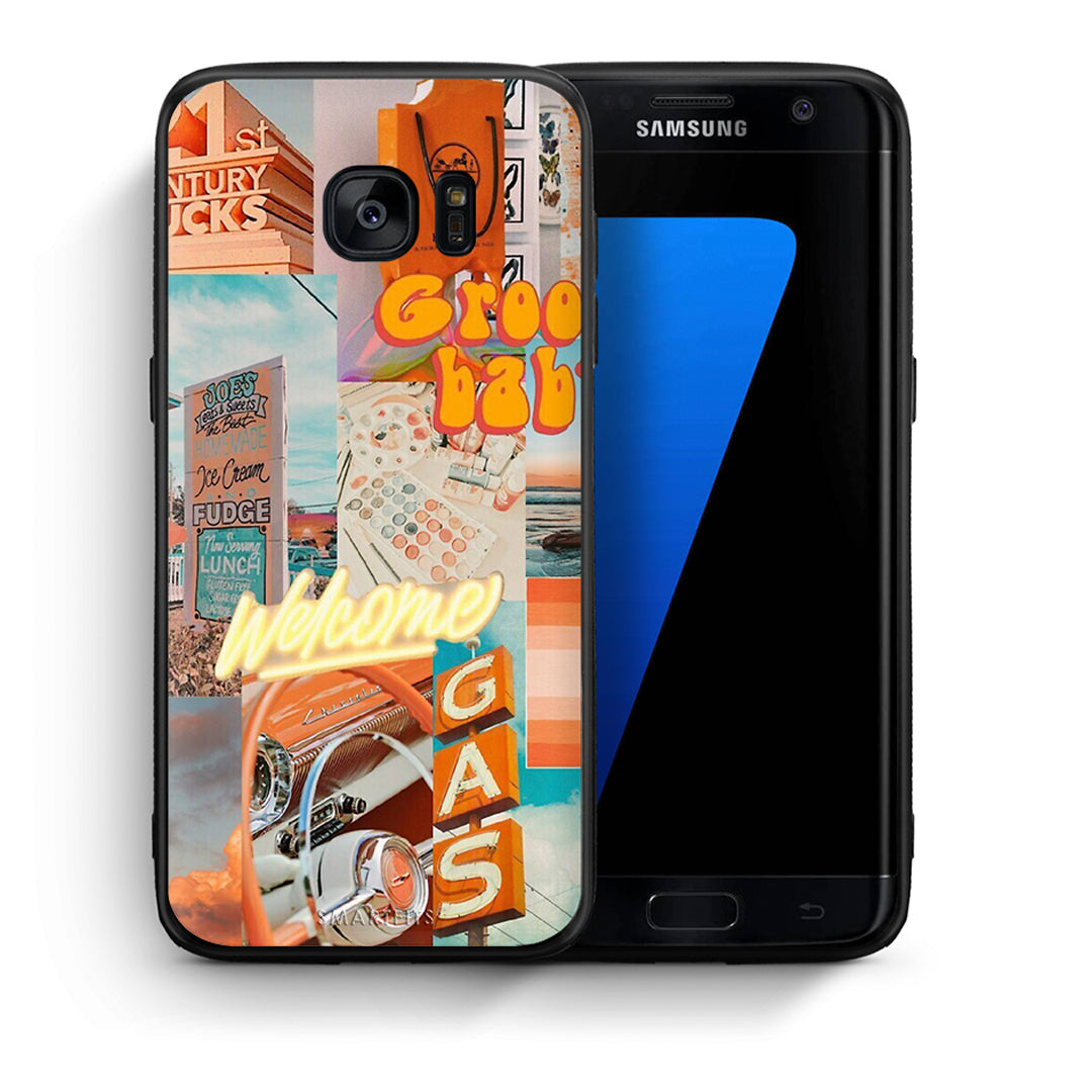 Θήκη Αγίου Βαλεντίνου Samsung S7 Edge Groovy Babe από τη Smartfits με σχέδιο στο πίσω μέρος και μαύρο περίβλημα | Samsung S7 Edge Groovy Babe case with colorful back and black bezels