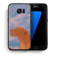 Thumbnail for Θήκη Αγίου Βαλεντίνου Samsung S7 Edge Lion Love 2 από τη Smartfits με σχέδιο στο πίσω μέρος και μαύρο περίβλημα | Samsung S7 Edge Lion Love 2 case with colorful back and black bezels