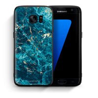 Thumbnail for Θήκη Samsung S7 Edge Marble Blue από τη Smartfits με σχέδιο στο πίσω μέρος και μαύρο περίβλημα | Samsung S7 Edge Marble Blue case with colorful back and black bezels