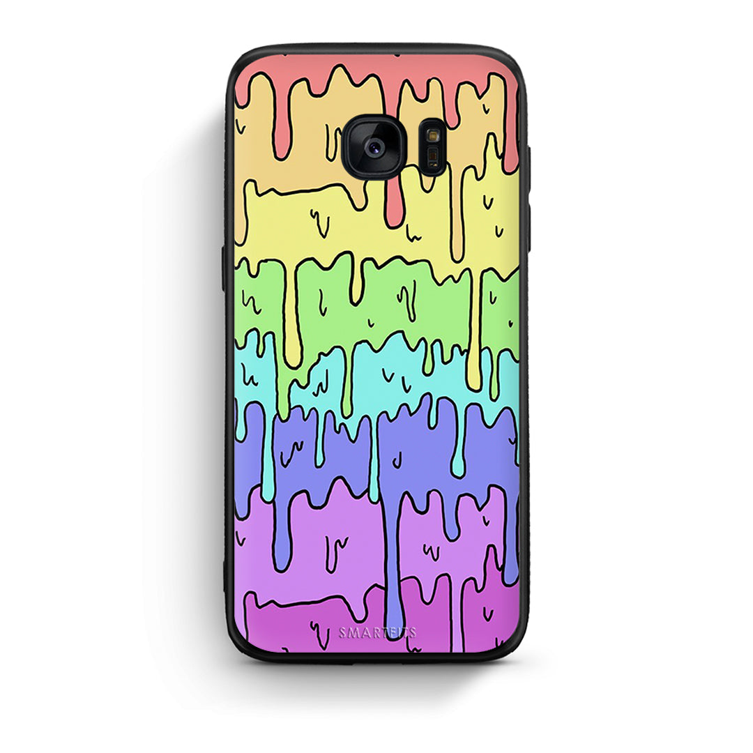 samsung s7 Melting Rainbow θήκη από τη Smartfits με σχέδιο στο πίσω μέρος και μαύρο περίβλημα | Smartphone case with colorful back and black bezels by Smartfits