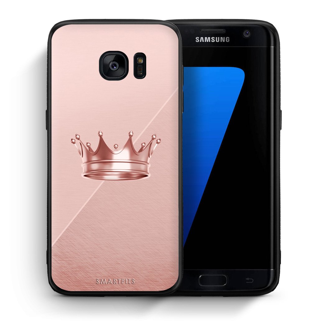 Θήκη Samsung S7 Edge Crown Minimal από τη Smartfits με σχέδιο στο πίσω μέρος και μαύρο περίβλημα | Samsung S7 Edge Crown Minimal case with colorful back and black bezels