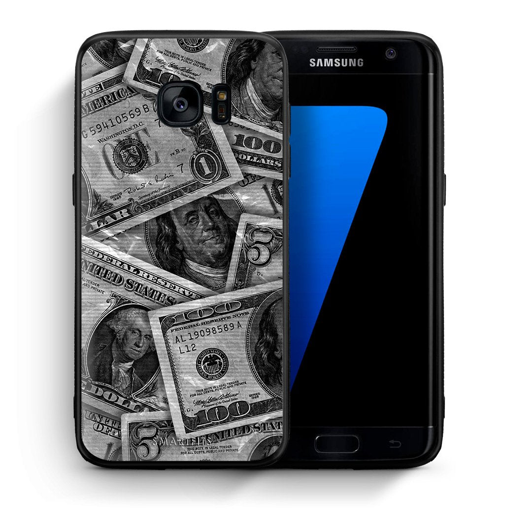 Θήκη Samsung S7 Edge Money Dollars από τη Smartfits με σχέδιο στο πίσω μέρος και μαύρο περίβλημα | Samsung S7 Edge Money Dollars case with colorful back and black bezels