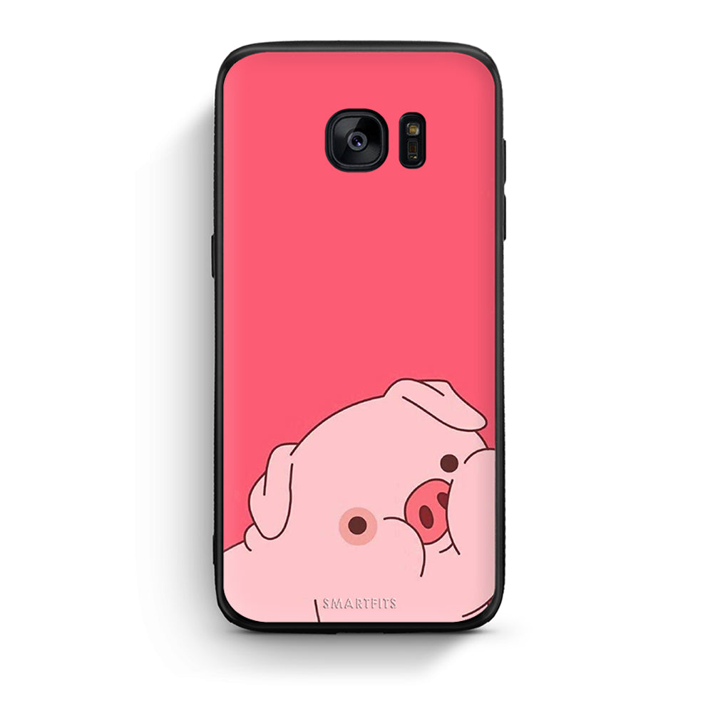 samsung s7 edge Pig Love 1 Θήκη Αγίου Βαλεντίνου από τη Smartfits με σχέδιο στο πίσω μέρος και μαύρο περίβλημα | Smartphone case with colorful back and black bezels by Smartfits