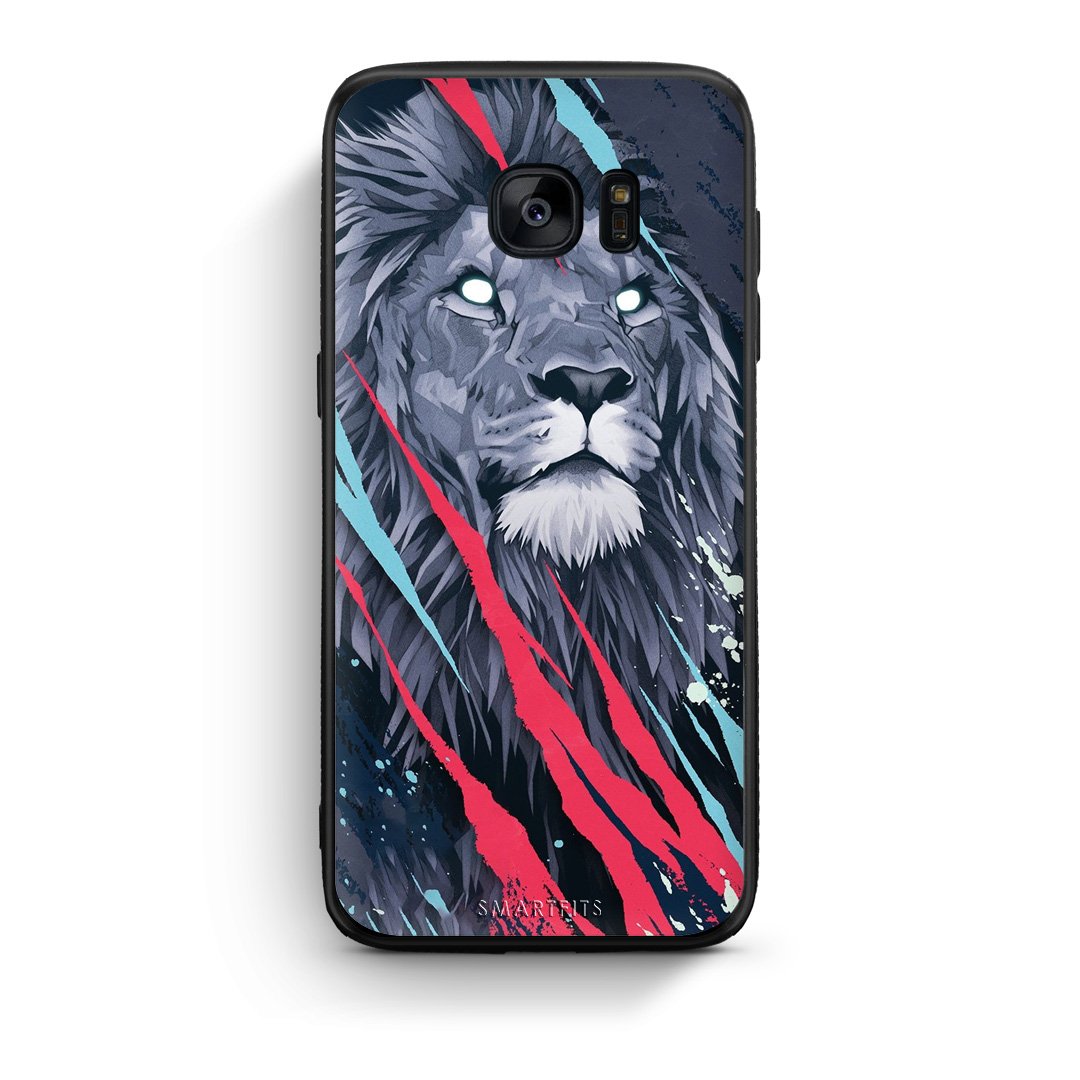 4 - samsung s7 edge Lion Designer PopArt case, cover, bumper