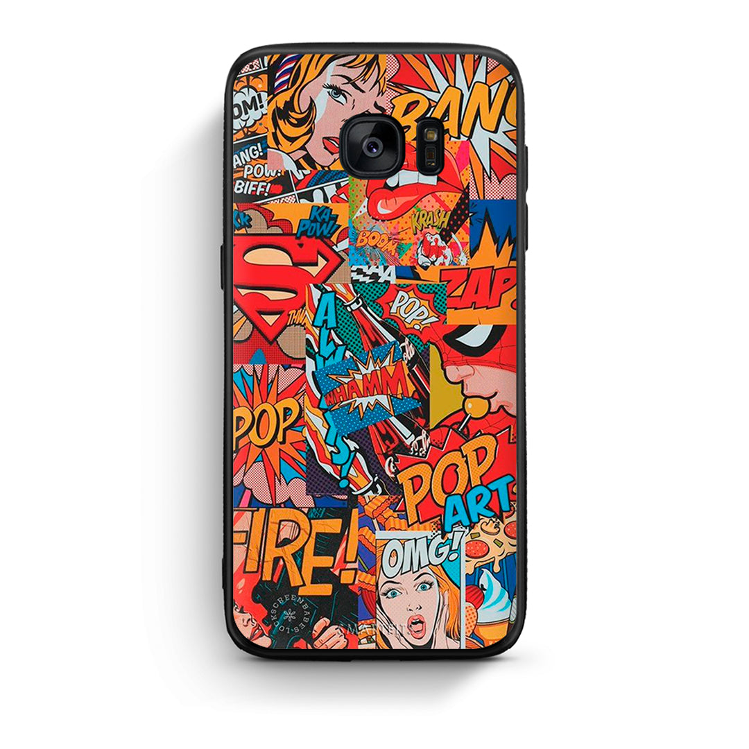 samsung s7 PopArt OMG θήκη από τη Smartfits με σχέδιο στο πίσω μέρος και μαύρο περίβλημα | Smartphone case with colorful back and black bezels by Smartfits