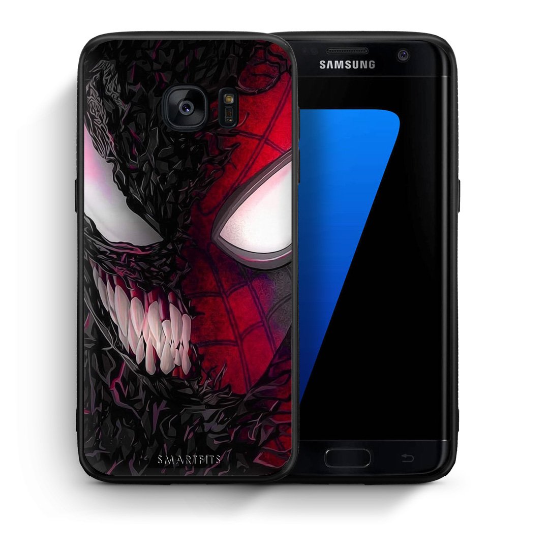 Θήκη Samsung S7 Edge SpiderVenom PopArt από τη Smartfits με σχέδιο στο πίσω μέρος και μαύρο περίβλημα | Samsung S7 Edge SpiderVenom PopArt case with colorful back and black bezels