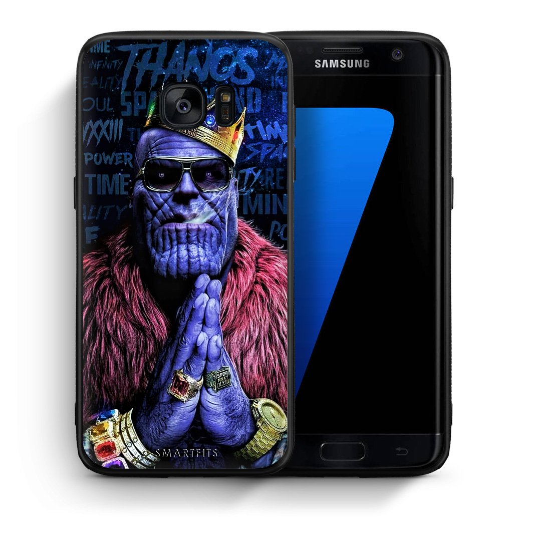 Θήκη Samsung S7 Edge Thanos PopArt από τη Smartfits με σχέδιο στο πίσω μέρος και μαύρο περίβλημα | Samsung S7 Edge Thanos PopArt case with colorful back and black bezels