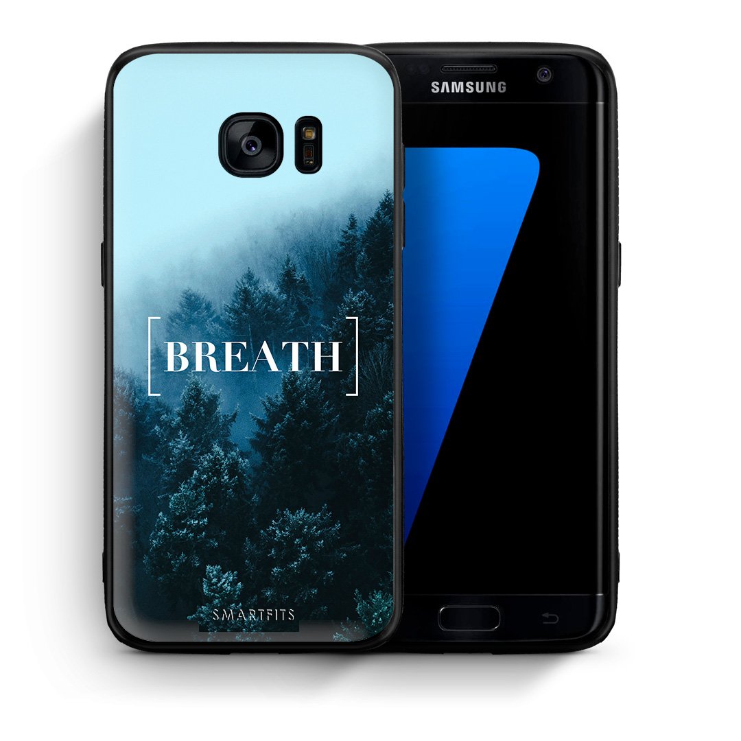 Θήκη Samsung S7 Edge Breath Quote από τη Smartfits με σχέδιο στο πίσω μέρος και μαύρο περίβλημα | Samsung S7 Edge Breath Quote case with colorful back and black bezels