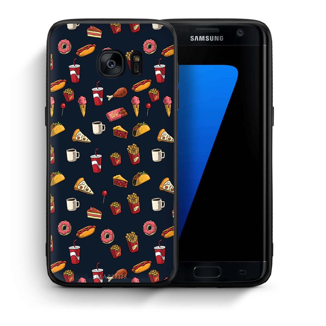 Θήκη Samsung S7 Edge Hungry Random από τη Smartfits με σχέδιο στο πίσω μέρος και μαύρο περίβλημα | Samsung S7 Edge Hungry Random case with colorful back and black bezels