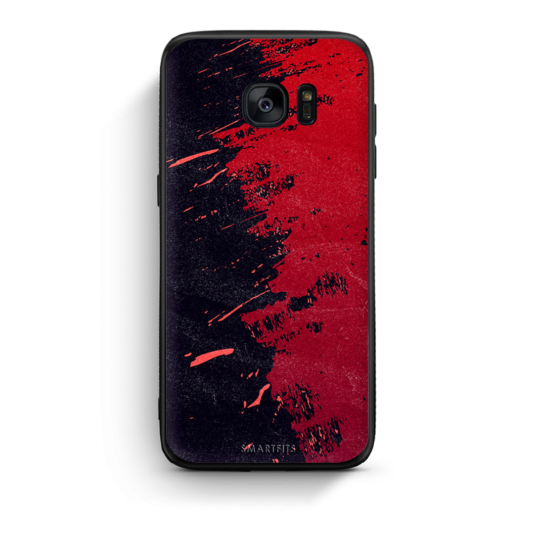 samsung s7 edge Red Paint Θήκη Αγίου Βαλεντίνου από τη Smartfits με σχέδιο στο πίσω μέρος και μαύρο περίβλημα | Smartphone case with colorful back and black bezels by Smartfits