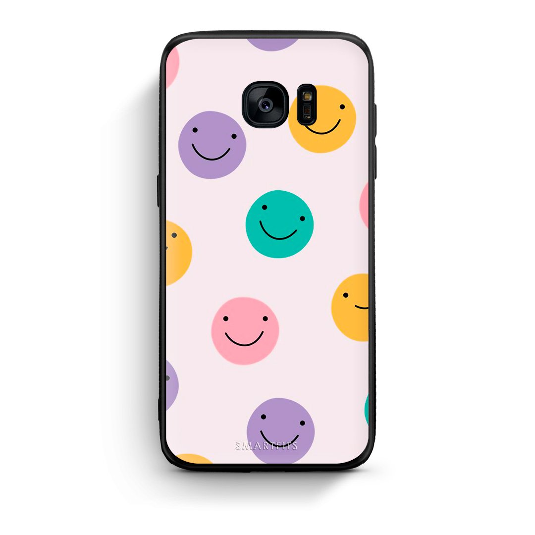 samsung s7 Smiley Faces θήκη από τη Smartfits με σχέδιο στο πίσω μέρος και μαύρο περίβλημα | Smartphone case with colorful back and black bezels by Smartfits