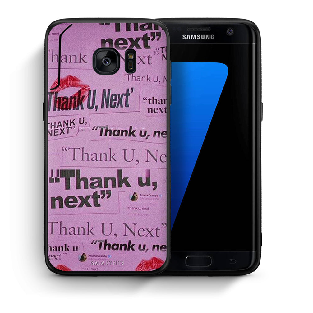 Θήκη Αγίου Βαλεντίνου Samsung S7 Edge Thank You Next από τη Smartfits με σχέδιο στο πίσω μέρος και μαύρο περίβλημα | Samsung S7 Edge Thank You Next case with colorful back and black bezels