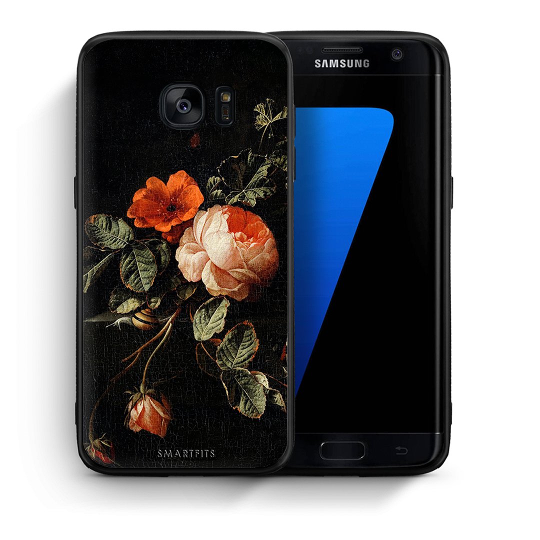 Θήκη Samsung S7 Edge Vintage Roses από τη Smartfits με σχέδιο στο πίσω μέρος και μαύρο περίβλημα | Samsung S7 Edge Vintage Roses case with colorful back and black bezels