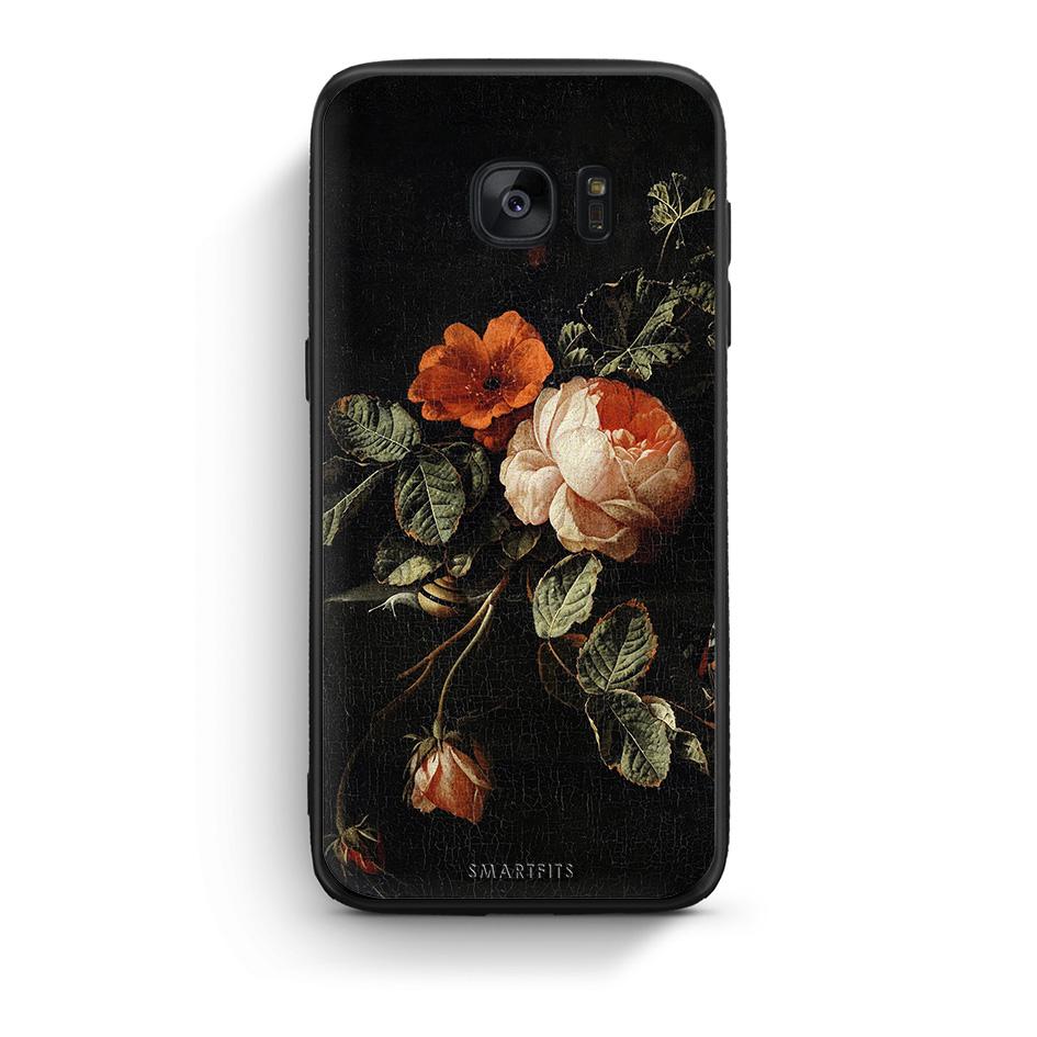 samsung s7 edge Vintage Roses θήκη από τη Smartfits με σχέδιο στο πίσω μέρος και μαύρο περίβλημα | Smartphone case with colorful back and black bezels by Smartfits